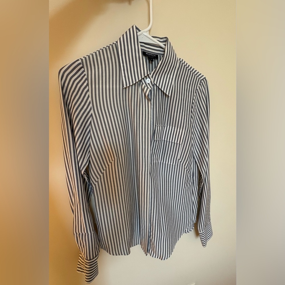 Worth New York long sleeve shirts blue/white